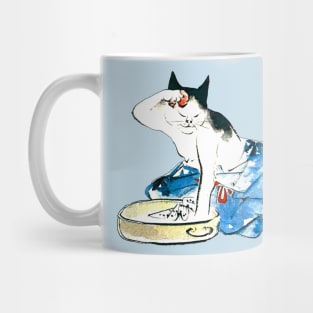 Utagawa Hiroshige Ukioy-e Humorous Japanese Cat Bathing II Mug